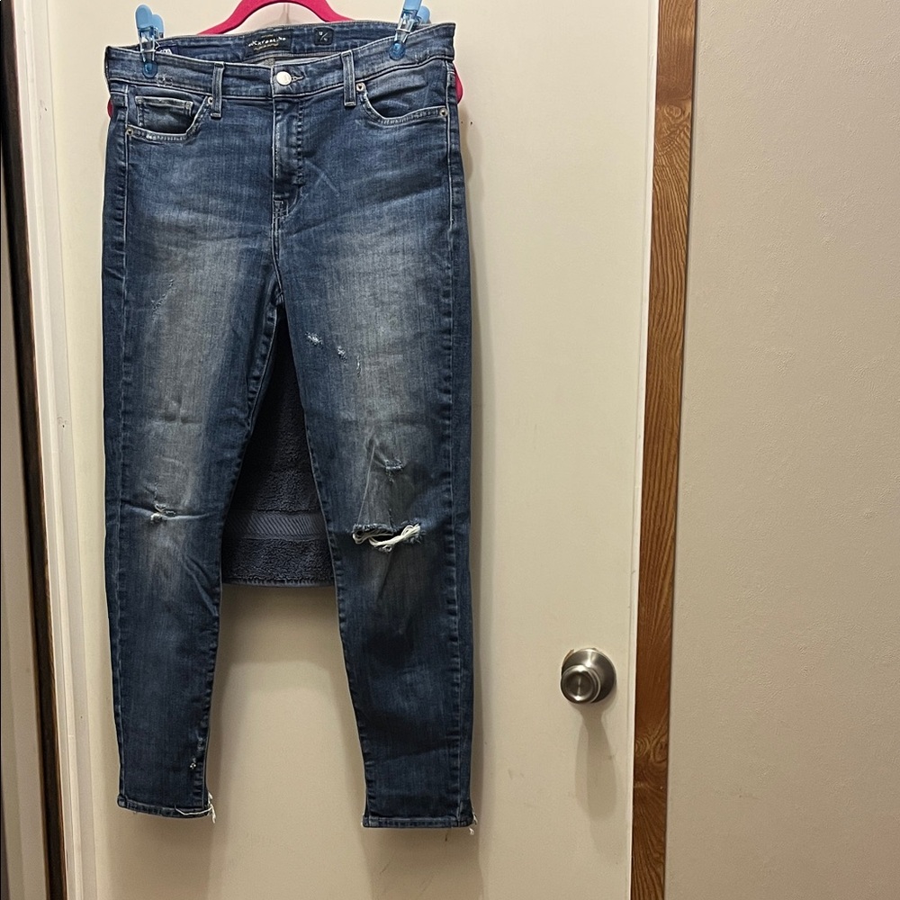 Women's Distressed Blue Skinny Jeans